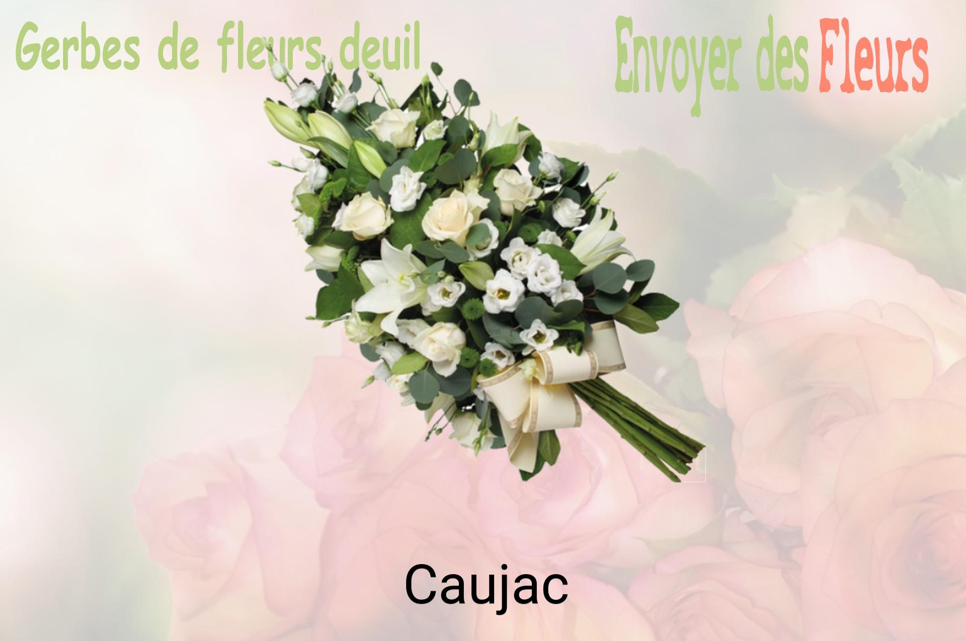 Gerbe de fleurs de deuil livrée à Caujac